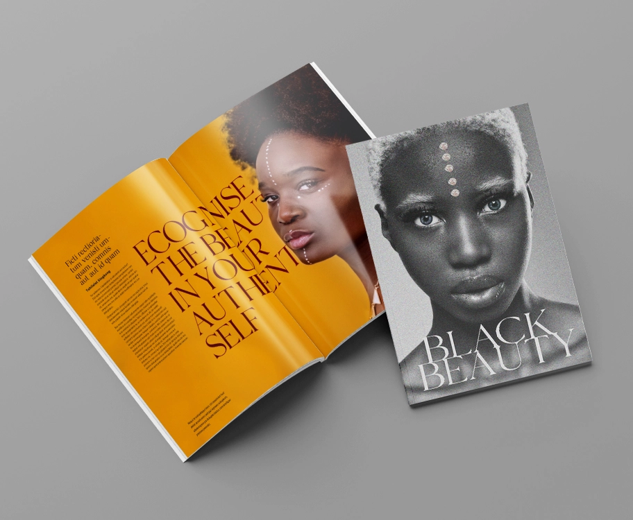 Premium lifestyle magazine design with modern aesthetics